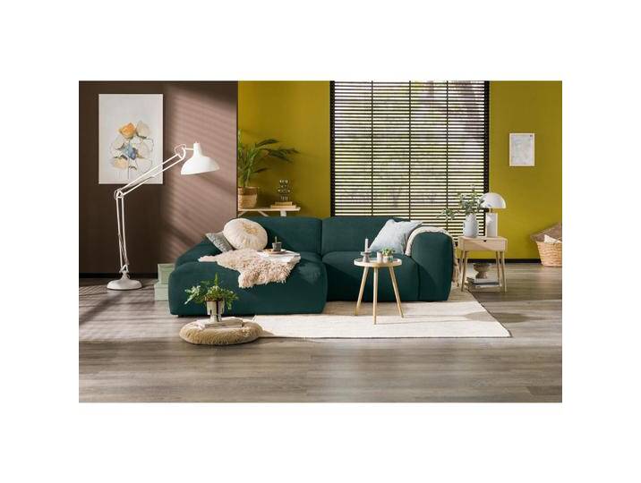 MID.YOU ECKSOFA HANNAH, Grün, 2-Sitzer, Ottomane links, L-Form, 252x170 cm, Made in EU, Wohnzimmer, Sofas & Couches, Wohnlandschaften, Ecksofas von MID.YOU