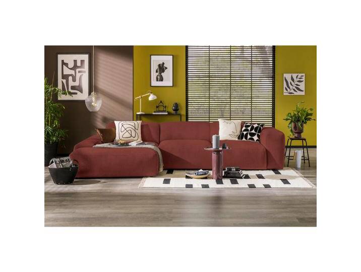 MID.YOU ECKSOFA HANNAH, Rot, 3-Sitzer, Ottomane links, L-Form, 343x170 cm, Made in EU, Wohnzimmer, Sofas & Couches, Wohnlandschaften, Ecksofas von MID.YOU