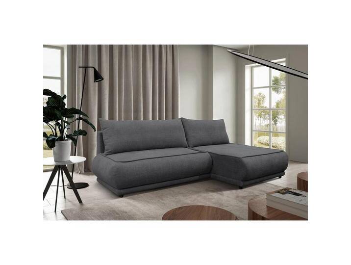 MID.YOU ECKSOFA PAROS, Dunkelgrau, 3-Sitzer, Füllung: Schaumstoff, 277x179 cm, Made in EU, Bettkasten erhältlich, Wohnzimmer, Sofas & Couches, von MID.YOU