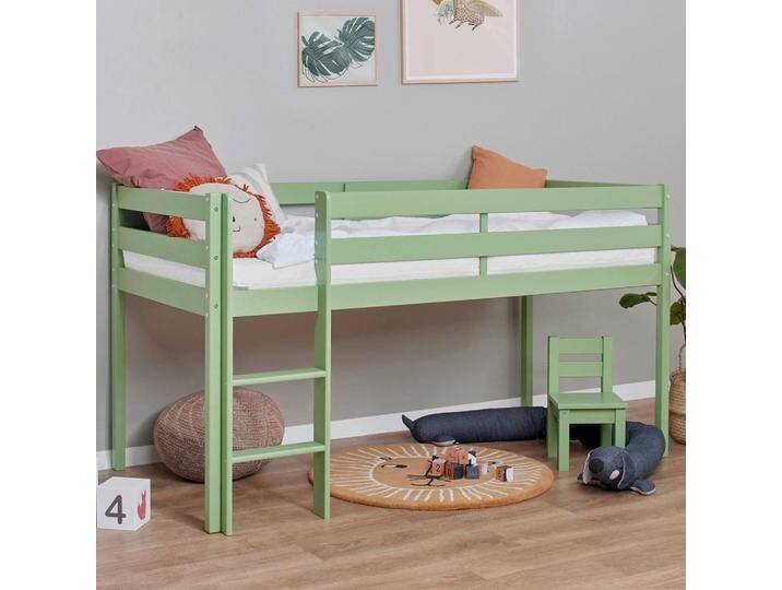 MID.YOU HOCHBETT, Grün, Holz, Kiefer, Höhe ca. 9 cm, 90x200 cm, für Rollrost geeignet, Holzmöbel, Kinderbetten Holz MID.YOU HOCHBETT, Grün, Holz, Kiefer, Höhe ca. 9 cm, 90x200 cm, für Rollrost geeignet, Holzmöbel, Kinderbetten Holz von MID.YOU