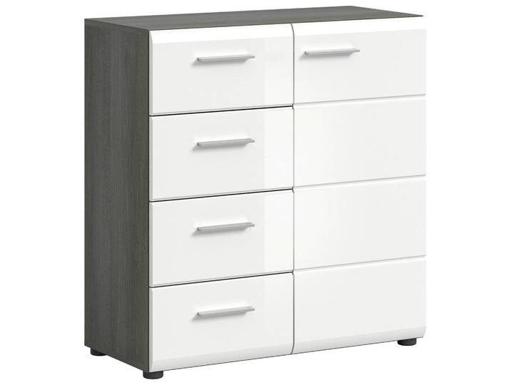 MID.YOU KOMMODE, Weiß Hochglanz, Kunststoff, 2 Fächer, 4 Schubladen, 80x85x37 cm, FSC MIX, Wohnzimmer, Kommoden & Sideboards, Kommoden MID.YOU KOMMODE, Weiß Hochglanz, Kunststoff, 2 Fächer, 4 Schubladen, 80x85x37 cm, FSC MIX, Wohnzimmer, Kommoden & Sideboards, Kommoden von MID.YOU