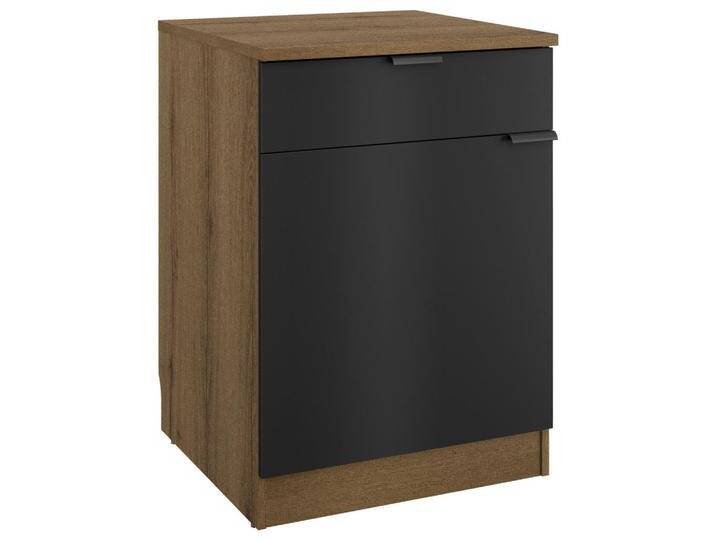 MID.YOU KÜCHENUNTERSCHRANK EDEN, Schwarz, Eiche, Metall, Holzoptik, 1 Fächer, 1 Schubladen, einzeln stellbar, 60x86x60 cm, individuell planbar, MID.YOU KÜCHENUNTERSCHRANK EDEN, Schwarz, Eiche, Metall, Holzoptik, 1 Fächer, 1 Schubladen, einzeln stellbar, 60x86x60 cm, individuell planbar, von MID.YOU