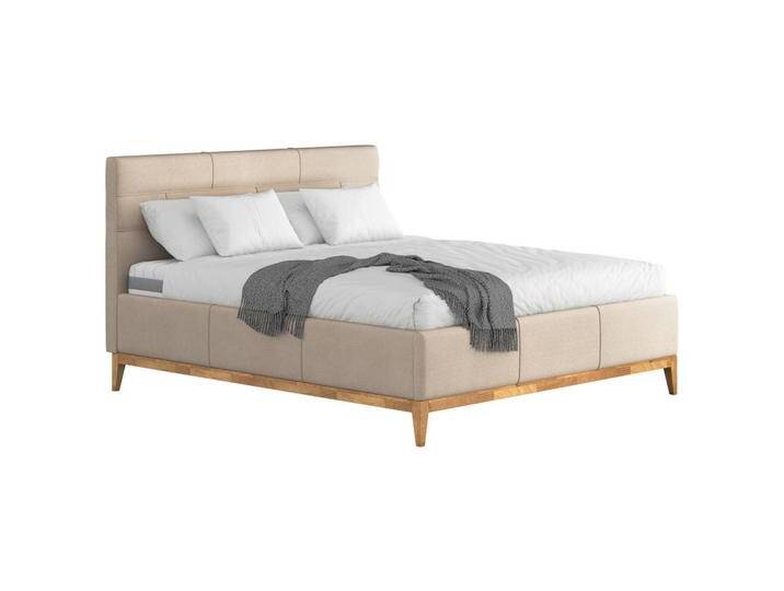 MID.YOU POLSTERBETT, Beige, Buche, Eiche, massiv, teilmassiv, H2, Höhe ca. 20 cm, 160x200 cm, FSC, Härtegradauswahl, Bezug abnehmbar/waschbar, Ober- von MID.YOU