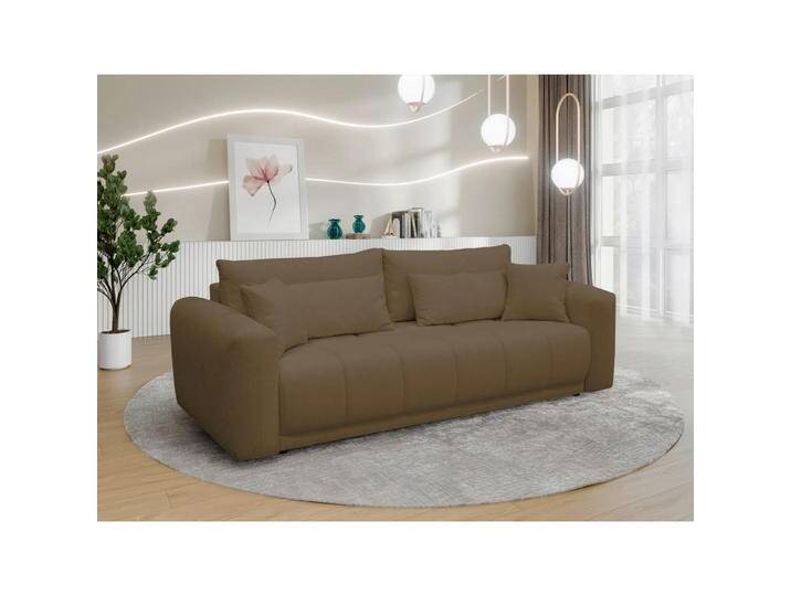 MID.YOU SCHLAFSOFA, Braun, Holz, 2-Sitzer, Füllung: Schaumstoffflocken,Schaumstoffflocken, 245x90x117 cm, Made in EU, Stoffauswahl, Schlafen auf von MID.YOU