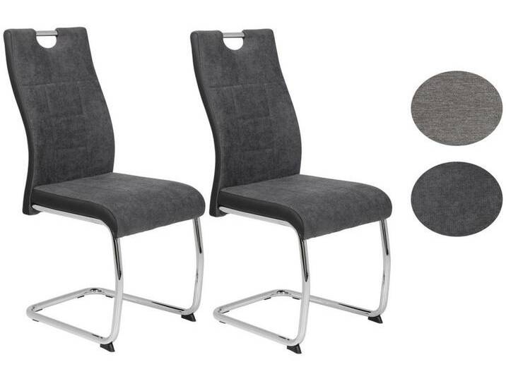 MID.YOU SCHWINGSTUHL-SET, Anthrazit, Metall, U-Form, 43x98x59 cm, mit Griff, Esszimmer, Stühle, Esszimmerstühle, Schwingstühle von MID.YOU