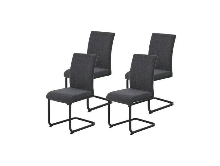 MID.YOU SCHWINGSTUHL-SET, Anthrazit, Metall, eckig, C-Form, 43x92x52 cm, OEKO-TEX® STANDARD 100, ergonomische Rückenlehne, Stühle von MID.YOU
