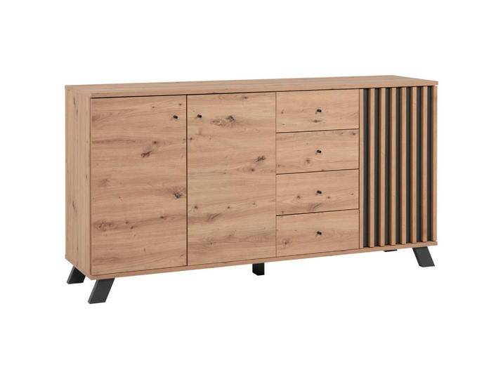 MID.YOU SIDEBOARD Medan, Anthrazit, Eiche Artisan, Metall, 2 Fächer, 4 Schubladen, 160x85x40 cm, Schlafzimmer, Schlafzimmer Kommoden MID.YOU SIDEBOARD Medan, Anthrazit, Eiche Artisan, Metall, 2 Fächer, 4 Schubladen, 160x85x40 cm, Schlafzimmer, Schlafzimmer Kommoden von MID.YOU