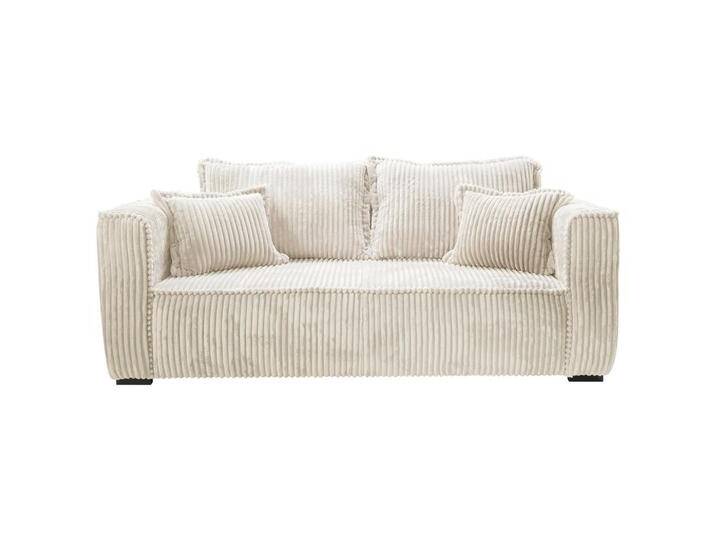 MID.YOU SOFA, Creme, Kiefer, 2-Sitzer, Füllung: Polyurethan (PUR),Polyurethan (PUR), 223x95x121 cm, Made in EU, Wohnzimmer, Sofas & Couches, Sofas von MID.YOU