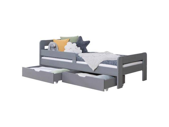 MID.YOU STAURAUMBETT, Hellgrau, Birke,Kiefer, Schichtholz,massiv, H2, Höhe ca. 18 cm, 90x200 cm, für Rollrost geeignet, mit Schubkästen, in MID.YOU STAURAUMBETT, Hellgrau, Birke,Kiefer, Schichtholz,massiv, H2, Höhe ca. 18 cm, 90x200 cm, für Rollrost geeignet, mit Schubkästen, in von MID.YOU