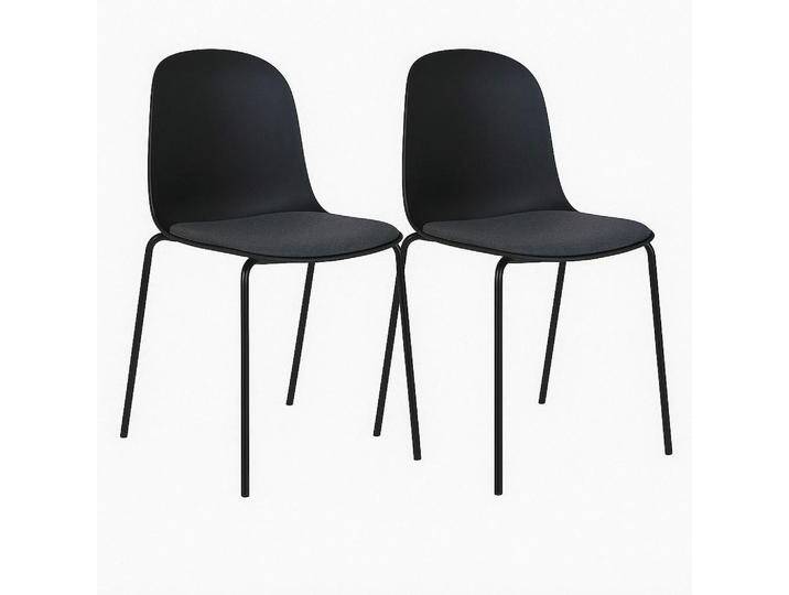 MID.YOU STUHL-SET, Schwarz, Kunststoff, Rundrohr, 48x86x56 cm, Stühle von MID.YOU