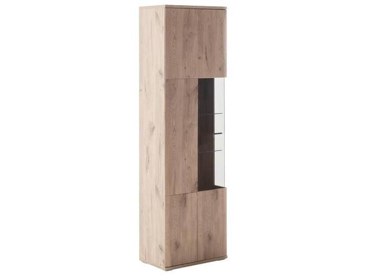 MID.YOU VITRINE Asmara, Eiche, Glas, 6 Fächer, 60x199x37 cm, Made in EU, Wohnzimmer, Wohnwände, Vitrinenschränke von MID.YOU