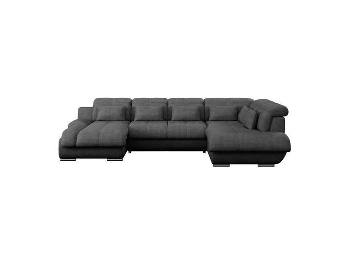 MID.YOU WOHNLANDSCHAFT, Anthrazit, 7-Sitzer, U-Form, 345x228 cm, Stoffauswahl, seitenverkehrt erhältlich, Hocker Rücken echt, Wohnzimmer, Sofas & von MID.YOU