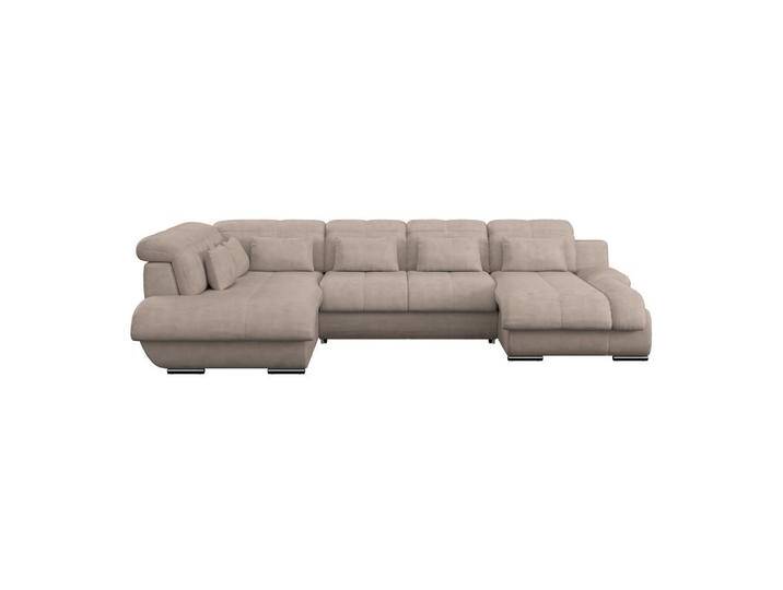 MID.YOU WOHNLANDSCHAFT, Beige, 7-Sitzer, U-Form, 345x228 cm, Stoffauswahl, seitenverkehrt erhältlich, Hocker Rücken echt, Wohnzimmer, Sofas & Couches, von MID.YOU