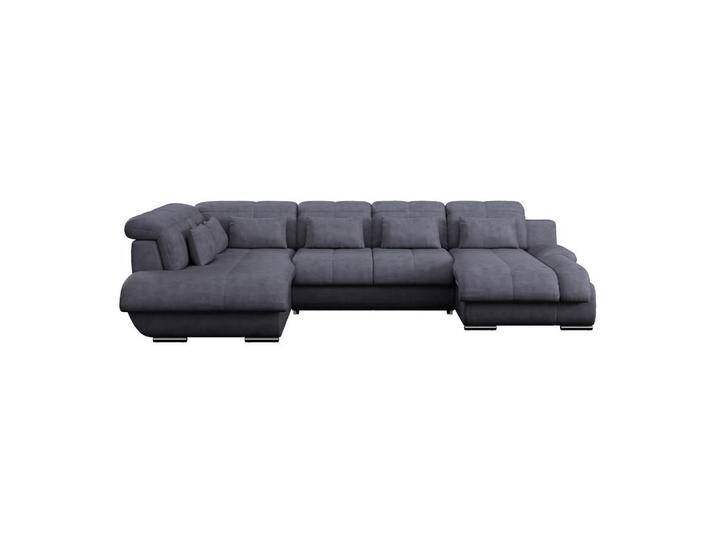 MID.YOU WOHNLANDSCHAFT, Dunkelblau, 7-Sitzer, U-Form, 345x228 cm, Stoffauswahl, seitenverkehrt erhältlich, Hocker Rücken echt, Wohnzimmer, Sofas & von MID.YOU