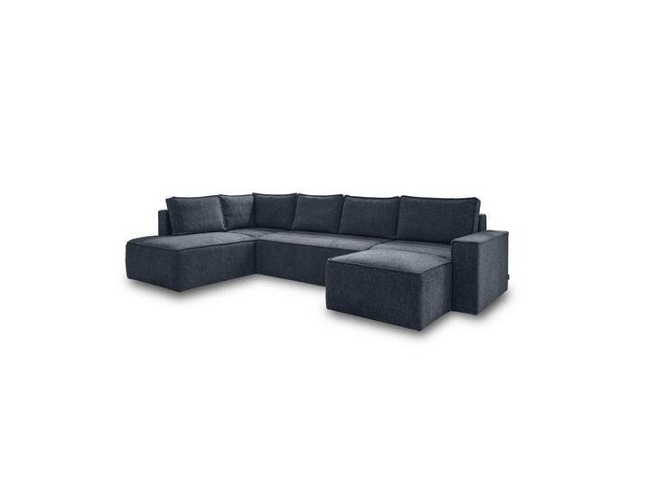 MID.YOU WOHNLANDSCHAFT, Dunkelblau, Struktur, 8-Sitzer, U-Form, 322x194 cm, Made in EU, OEKO-TEX® STANDARD 100, Bettkasten erhältlich, Bettfunktion von MID.YOU