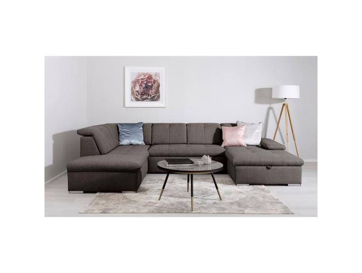 MID.YOU WOHNLANDSCHAFT Ramzes, Grau, 6-Sitzer, U-Form, 328x215 cm, Made in EU, seitenverkehrt erhältlich, Rücken echt, Wohnzimmer, Sofas & Couches, von MID.YOU