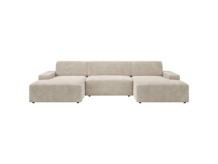 Trendmanufaktur WOHNLANDSCHAFT WIEN, Creme, 6-Sitzer, U-Form, 329x162 cm, Made in Europe, Rücken echt, Armteil links, rechts, Wohnzimmer, Sofas & von XXXLutz