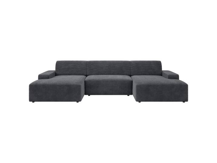 MID.YOU WOHNLANDSCHAFT WIEN, Dunkelgrau, 6-Sitzer, U-Form, 329x162 cm, Made in Europe, Rücken echt, Armteil links, rechts, Wohnzimmer, Sofas & von MID.YOU