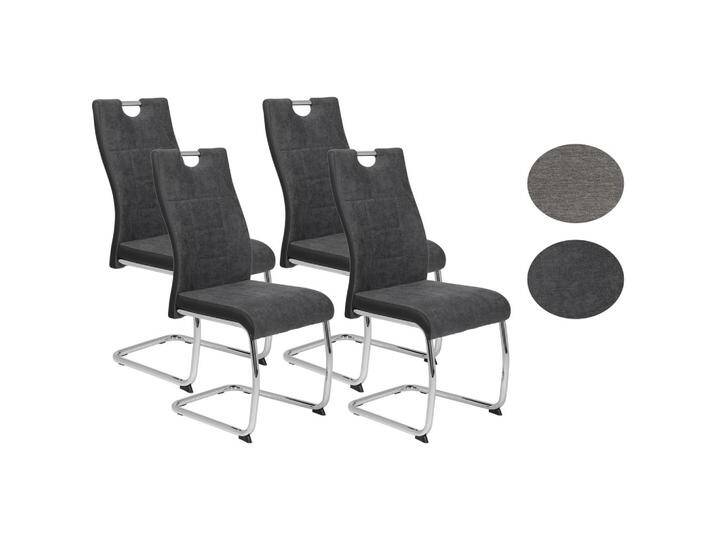 Schwingstuhl Alina 4er-Set Anthrazit Webstoff von MID.YOU
