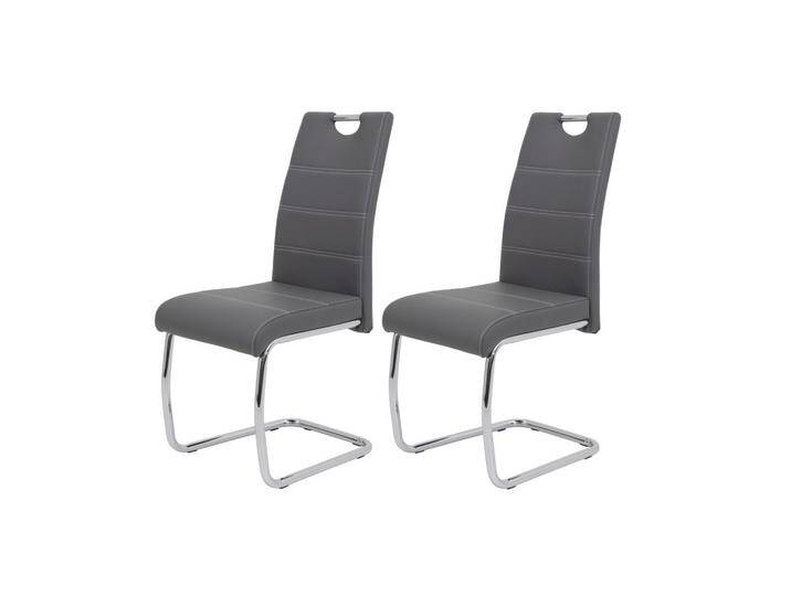 Schwingstuhl-Set Flora 2er-Set ca. 43x98 cm Lederlook Grau von MID.YOU