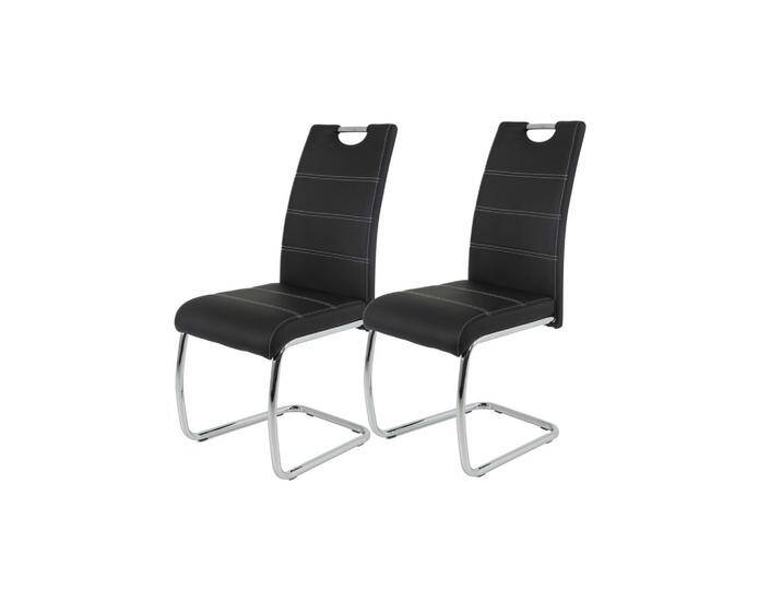 Schwingstuhl-Set Flora 2er-Set ca. 43x98 cm Lederlook Schwarz von MID.YOU