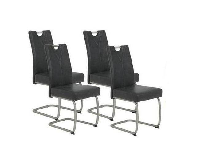 Schwingstuhl Sophia Anthrazit gepolstert mit Griff 4er-Set Schwingstuhl Sophia Anthrazit gepolstert mit Griff 4er-Set von MID.YOU