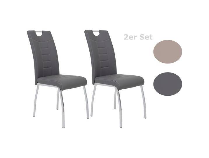 Stuhl-Set Andrea S Grau Lederlook von MID.YOU