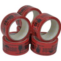 36 Rollen Packband Klebeband Vorsicht Glas Rot Paketband 48 mm x 66 m - Rot von MIDORI