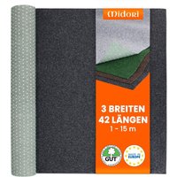 Midori - Rasenteppich 200 x 975 cm Schwarz Kunstrasen-Teppich mit Noppen Balkon Terrasse Outdoor wasserdurchlässig von MIDORI