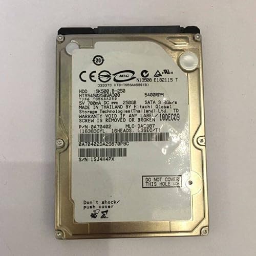 MIDTY 90% HDD für 250GB 2,5 Zoll SATA 8MB 5400RPM für interne HDD für Laptop HDD für HTS545025B9A300 von MIDTY