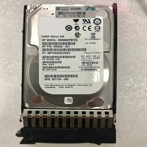 MIDTY HDD für G7 500 GB 2,5 Zoll SAS 12 Gb/S 64 MB 7200 U/min für interne HDD für Server HDD für 508009-001 507610-B21 von MIDTY