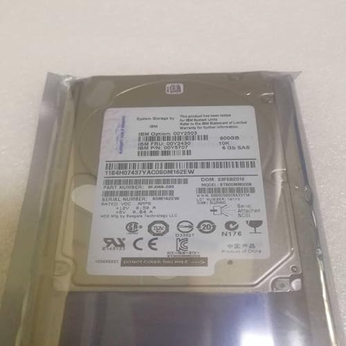 MIDTY HDD für V3500 V3700 600 GB SAS 6,3 cm (2,5 Zoll) 6 Gb/s 64 MB 1000 U/min für Server HDD für 00Y2430 00Y2503 00Y3920 von MIDTY