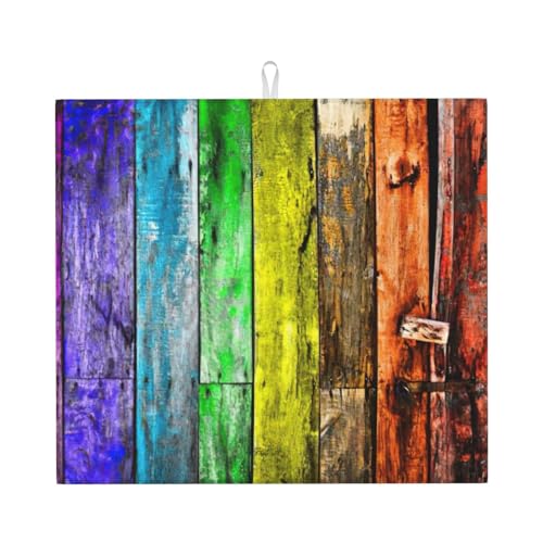 Holzfarben Bretter Druck Trocknermatten für die Küche trocken Untersetzer Zähler Geschirrständer Unterlage sehr saugfähig 45 x 40 cm von MIEKGPS