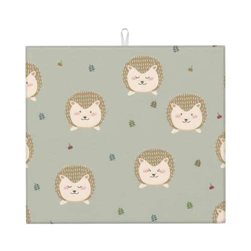 Viele Igel Print Küchen-Trocknermatten Trocknermatten Trocknerunterlage Tischständer sehr saugstark 45 x 40 cm von MIEKGPS