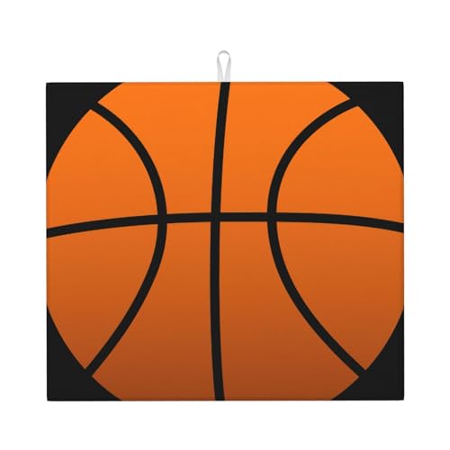 bedruckte Basketball-Trocknermatten für die Küche Trockene Tischplatte Geschirrständer extra saugstark 45 x 40 cm von MIEKGPS