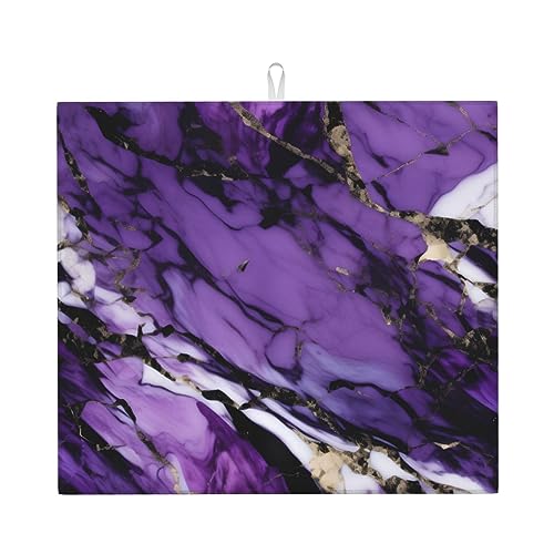 marmoriert lila bedruckt Küchen-Trocknermatte Trockene Tischplattenablage Geschirrständer extra saugstark 45 x 40 cm von MIEKGPS