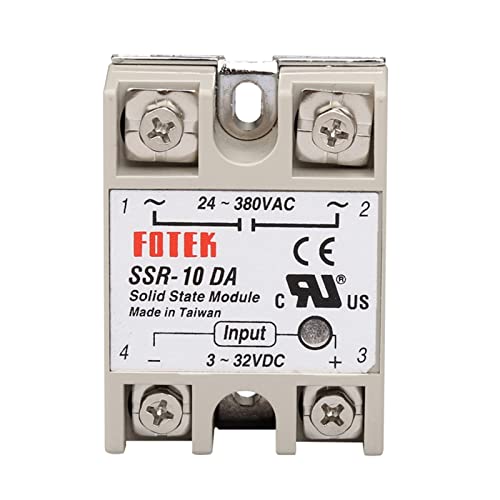 MIELEU 10pcs Solid State Relais SSR-10DA 25DA 40DA 50DA 60DA 100DA Heizkörper 3-32V/DC zu 24-380V/AC SSR 40DA Industrie Großhandel Fabrik (Size : SSR-40DA) von MIELEU