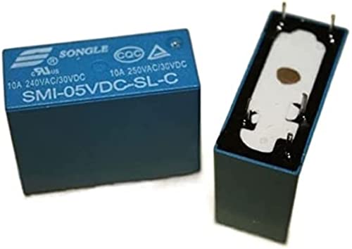 MIELEU Relais 10 Stück SMI-05VDC-SL-C SMI-12VDC-SL-C SMI-24VDC-SL-C Leistungsrelais 10A 250VAC 5 Pin (Size : SMI-05VDC-SL-C) von MIELEU