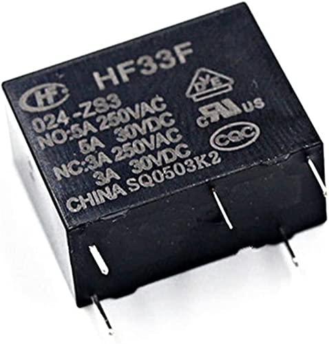 MIELEU Relais 5 Stück Jzc-33f 005 012024-hs3 zs3 Relais 5 V 12 v224 V 4 Pin 5 Pin 5 A hf33f (Größe: HF33F-005-ZS3) von MIELEU