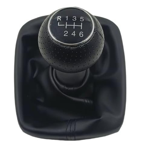 schaltknopf Für A3 S3 8P 2003-2013 Chrom PU Leder Auto Schaltknauf shift knob(6 speed set) von MIENAOC
