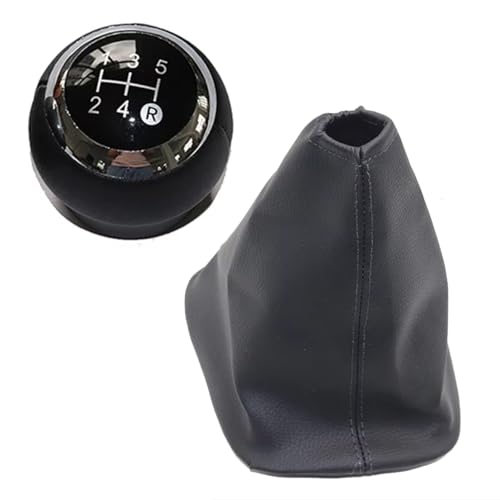 schaltknopf Für Toyota Für Corolla E15 E150 2006-2012 5/6 Geschwindigkeit PU Leder Manuelle Schaltknauf shift knob(5 speed black pair) von MIENAOC