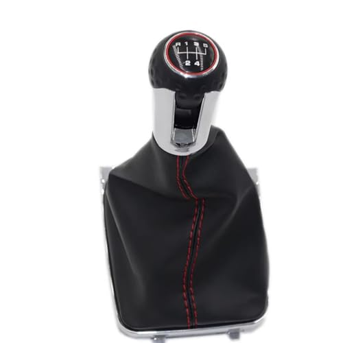 schaltknopf Für VW Für Golf 7 A7 MK7 Für GTI Für GTD 2013-2018 Manueller Getriebegriff 5/6-Gang-Schaltknauf shift knob(5 speed red line) von MIENAOC