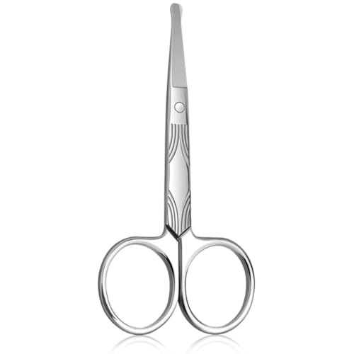 MIETONG Nasenhaarschere aus Edelstahl für Männer Frauen - Nasenhaarschere mit Gebogene Sicherheitsklingen und Abgerundeter Spitze zum Trimmen von Gesichtshaaren, Augenbrauen, Ohrhaaren MIETONG Nasenhaarschere aus Edelstahl für Männer Frauen - Nasenhaarschere mit Gebogene Sicherheitsklingen und Abgerundeter Spitze zum Trimmen von Gesichtshaaren, Augenbrauen, Ohrhaaren von MIETONG