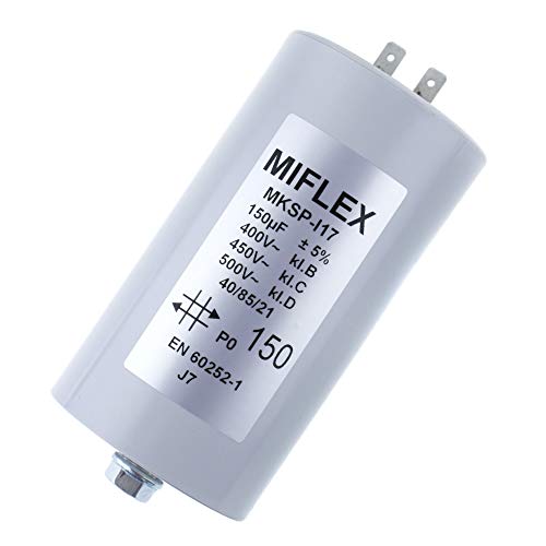 AnlaufKondensator MotorKondensator 150µF 400V 65x119mm Stecker ; Miflex ; 150uF von MIFLEX
