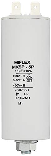 AnlaufKondensator MotorKondensator 16µF 450V 35x83mm Stecker M8 ; Miflex ; 16uF von MIFLEX