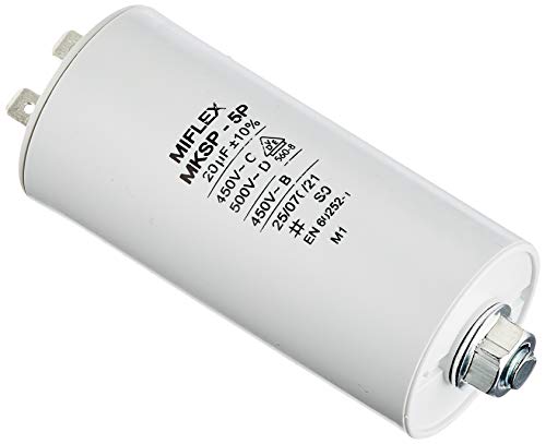 AnlaufKondensator MotorKondensator 20µF 450V 40x83mm Stecker M8 ; Miflex ; 20uF von MIFLEX