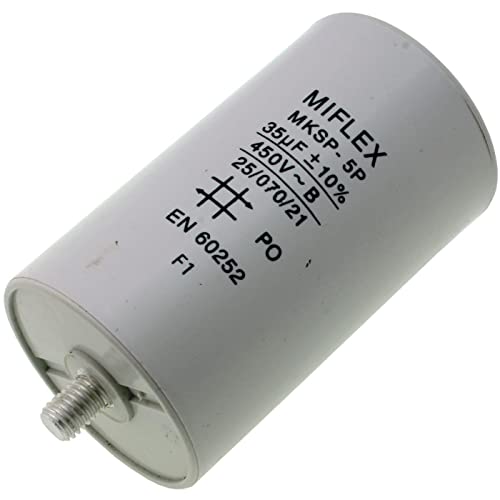 AnlaufKondensator MotorKondensator 35µF 450V 50x83mm Stecker M8 ; Miflex ; 35uF von MIFLEX