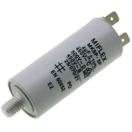 AnlaufKondensator MotorKondensator 4µF 450V 25x58mm Stecker M8 ; Miflex ; 4uF von MIFLEX