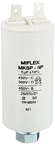 AnlaufKondensator MotorKondensator 5µF 450V 30x58mm Stecker M8 ; Miflex ; 5uF von MIFLEX