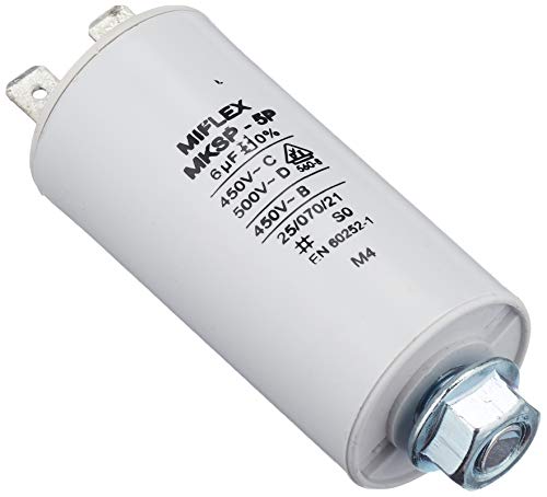 AnlaufKondensator MotorKondensator 6µF 450V 30x58mm Stecker M8 ; Miflex ; 6uF von MIFLEX